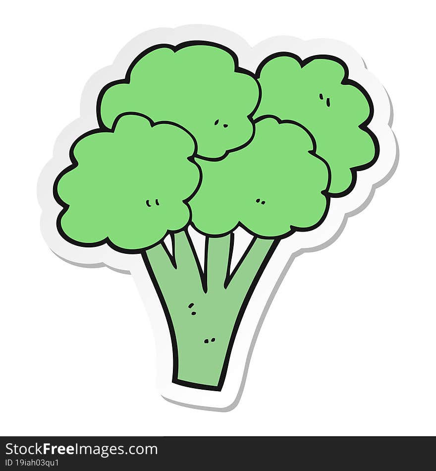 sticker of a cartoon broccoli