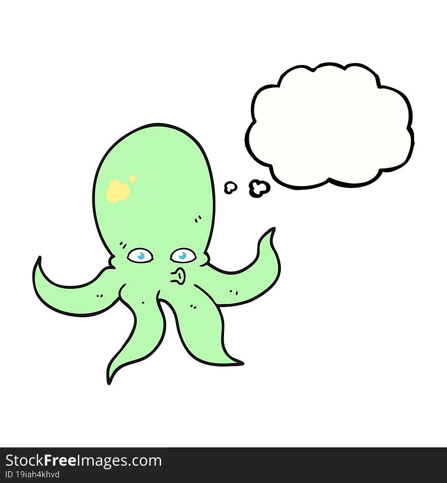 Thought Bubble Cartoon Octopus