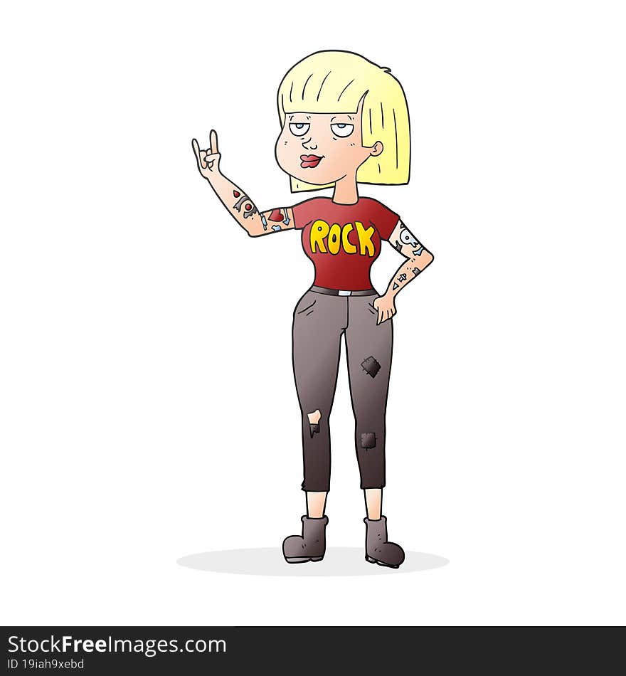 cartoon rock girl