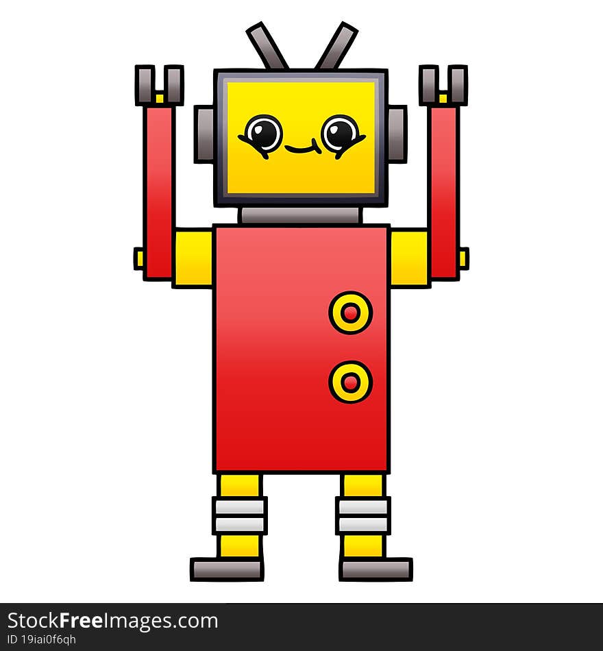 Gradient Shaded Cartoon Robot