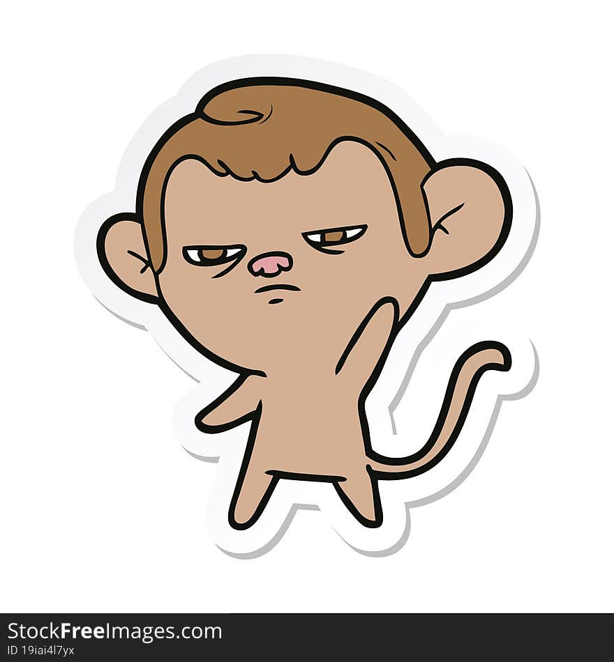 Sticker Of A Cartoon Monkey