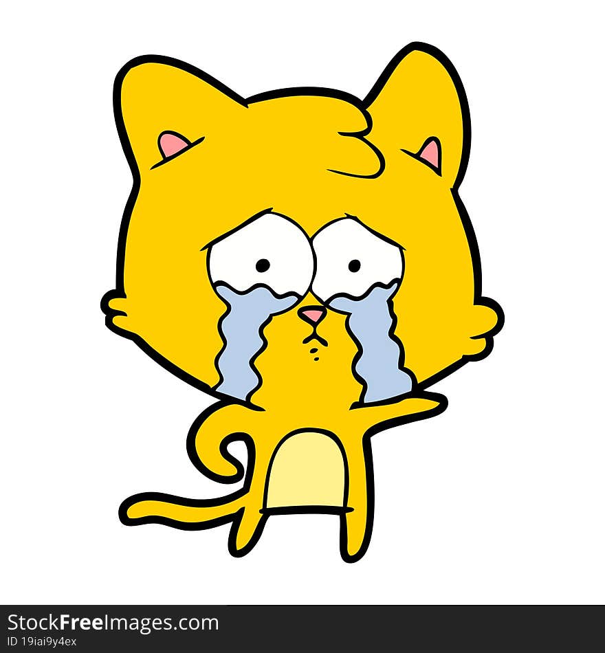 cartoon crying cat. cartoon crying cat