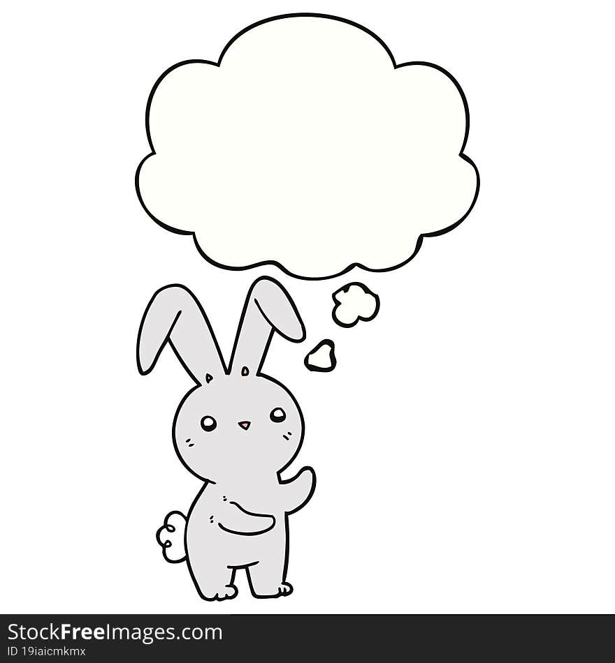 Cute Cartoon Rabbit And Thought Bubble