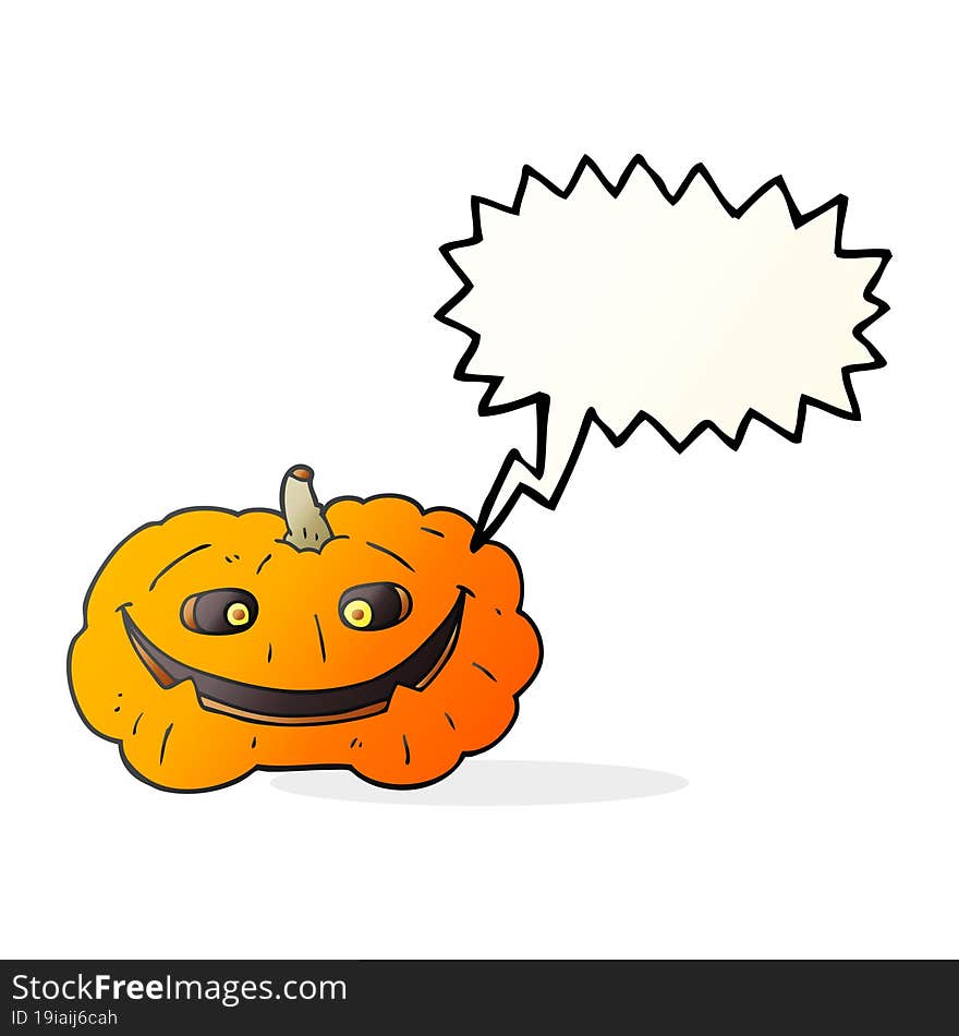 speech bubble cartoon pumpkin