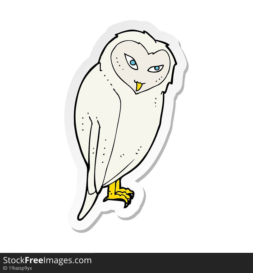 sticker of a cartoon owl