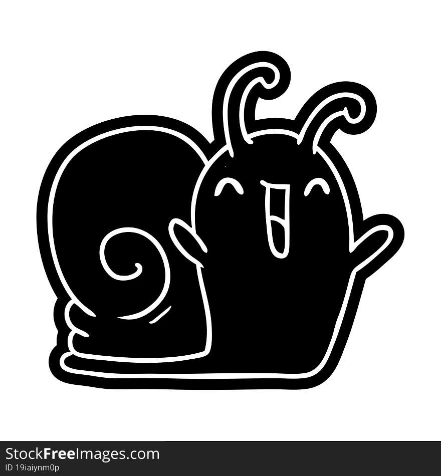 Cartoon Icon Kawaii Happy Cute Snail