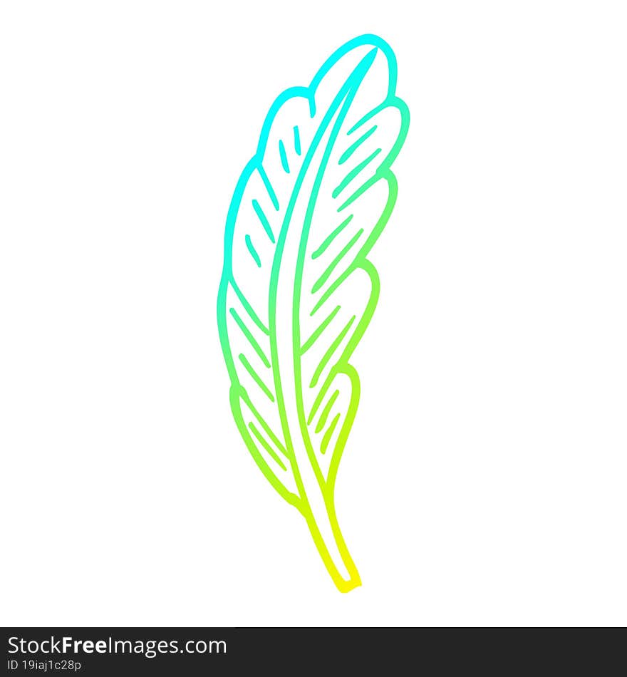 cold gradient line drawing cartoon white feather