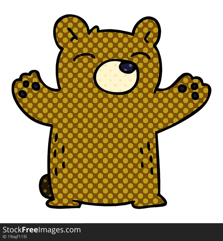 quirky comic book style cartoon bear