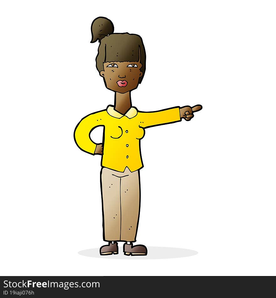 cartoon woman pointing