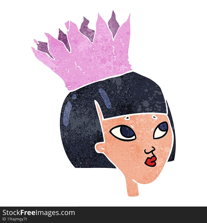 retro cartoon woman wearing paper crown