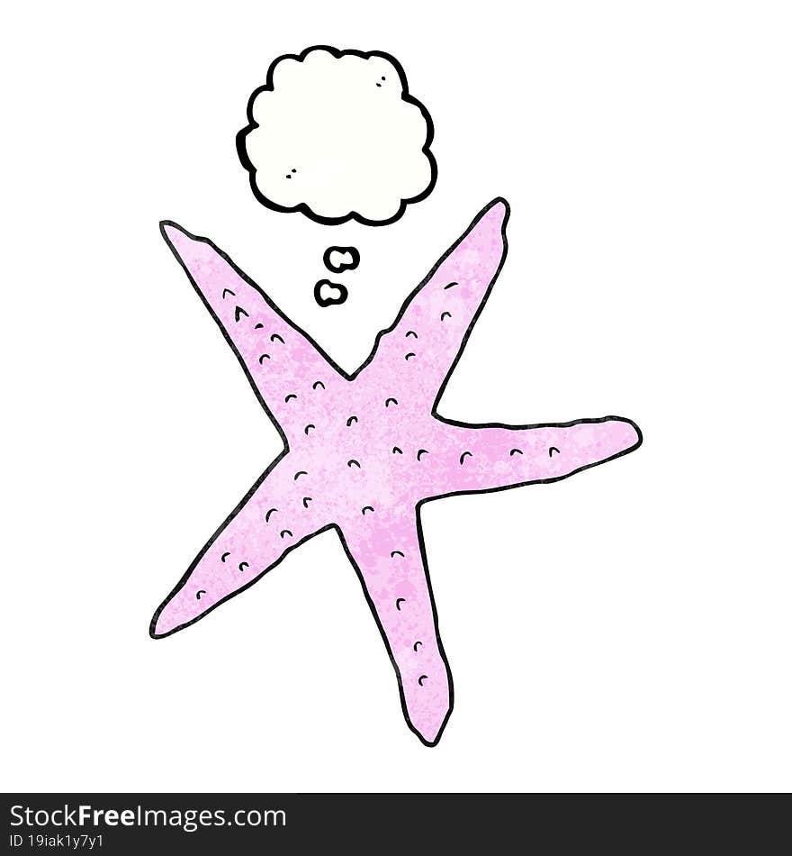 thought bubble textured cartoon starfish