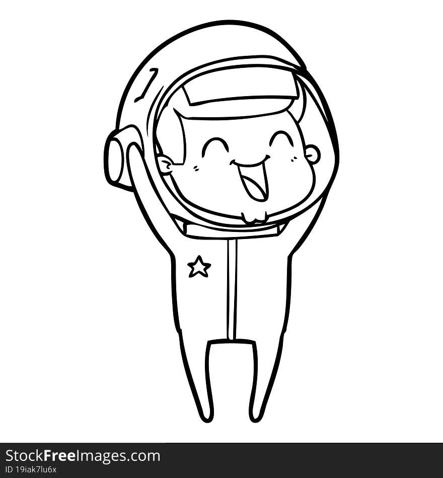 happy cartoon astronaut. happy cartoon astronaut