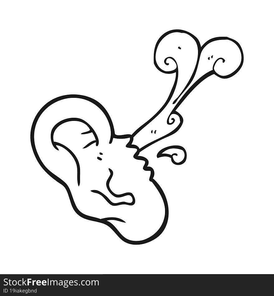 Black And White Cartoon Severed Ear