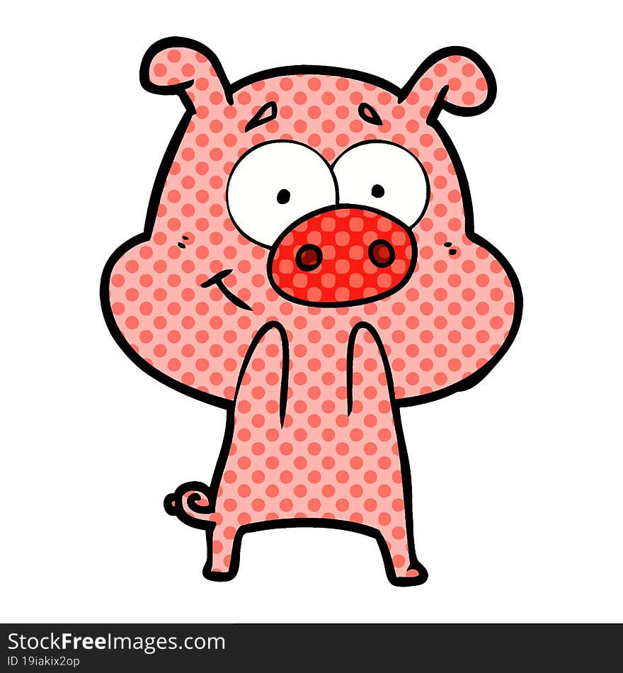 happy cartoon pig. happy cartoon pig