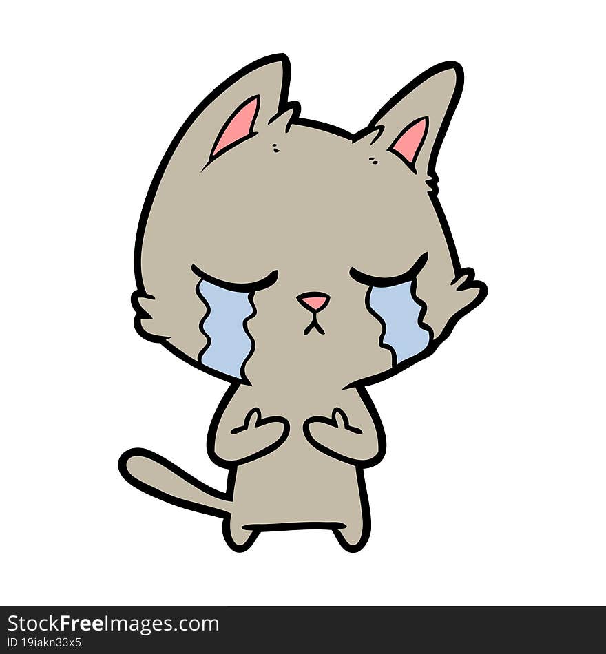 crying cartoon cat. crying cartoon cat