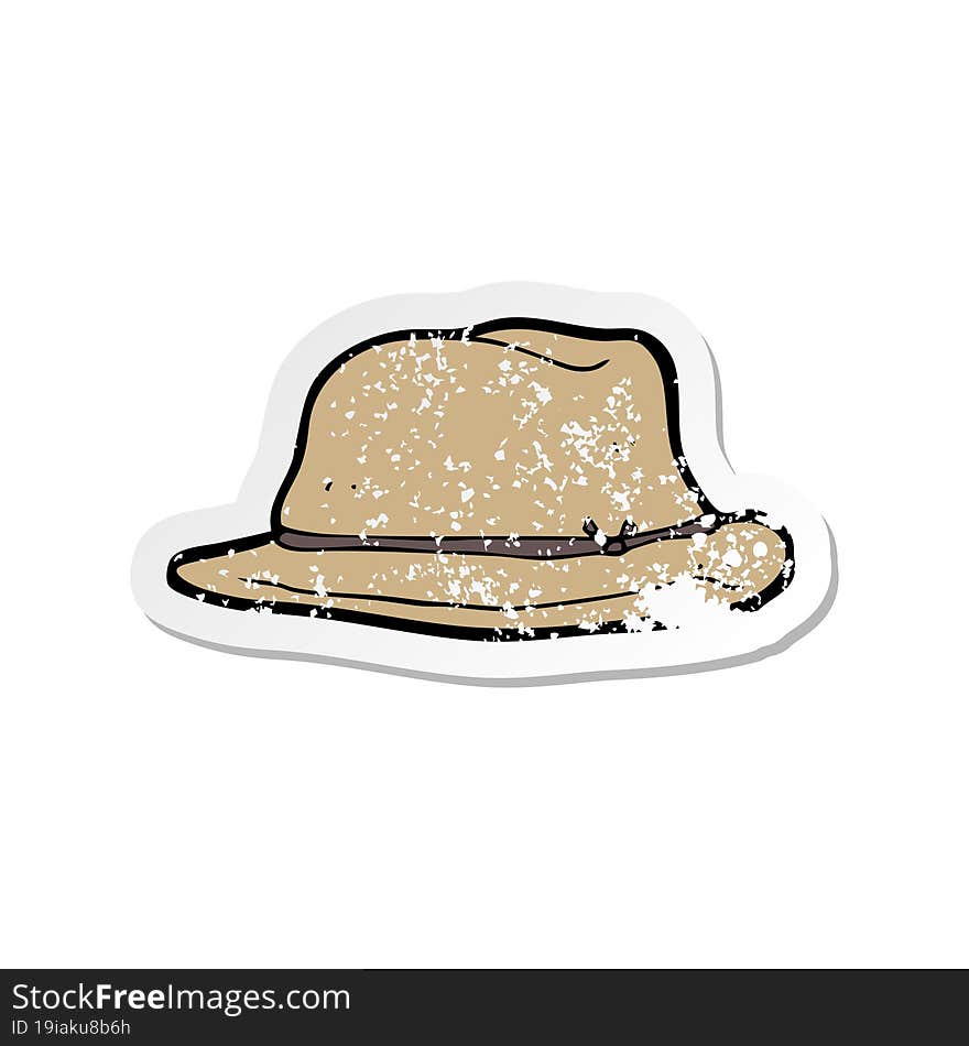 retro distressed sticker of a cartoon hat