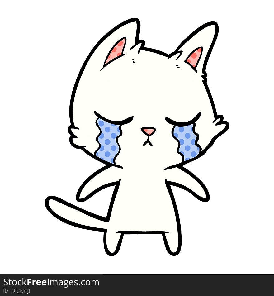 crying cartoon cat. crying cartoon cat