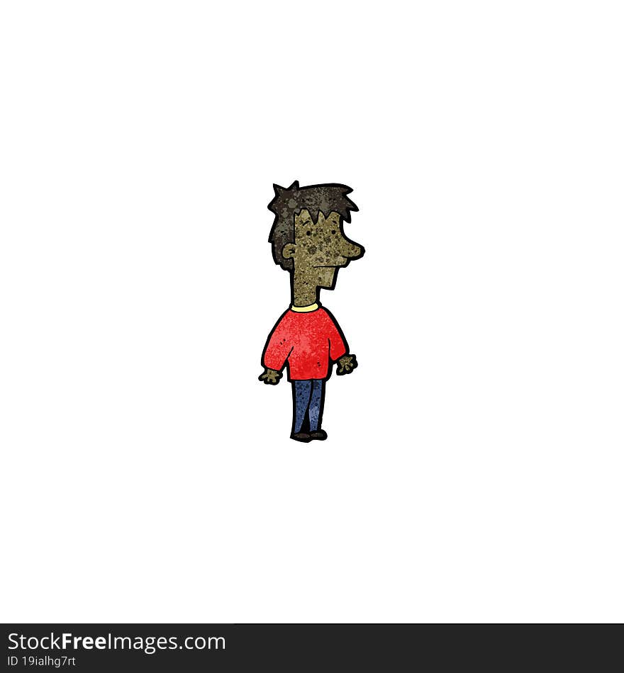 cartoon nervous man