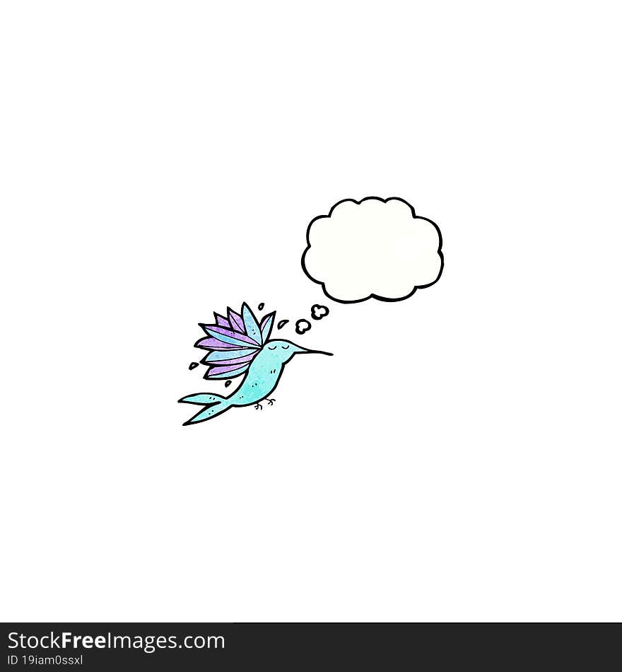 Cartoon Hummingbird With Thought Bubble