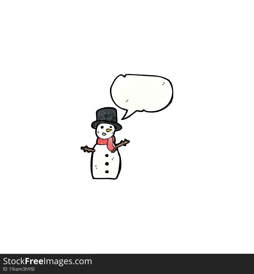 snowman with speech bubble