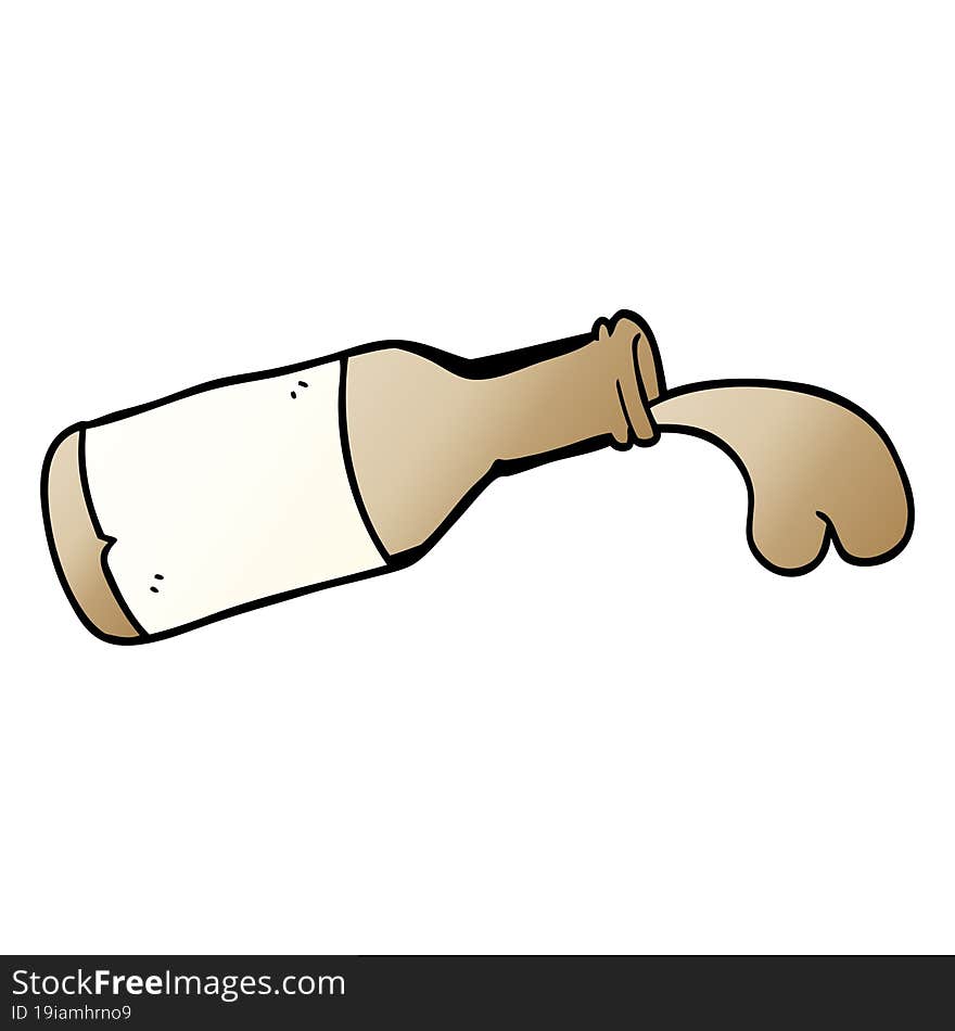 cartoon doodle bottle of chocolate milk