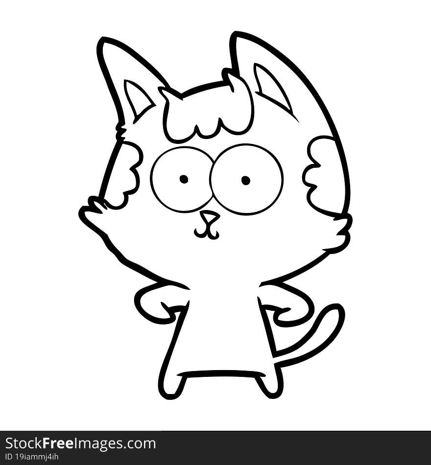 happy cartoon cat. happy cartoon cat