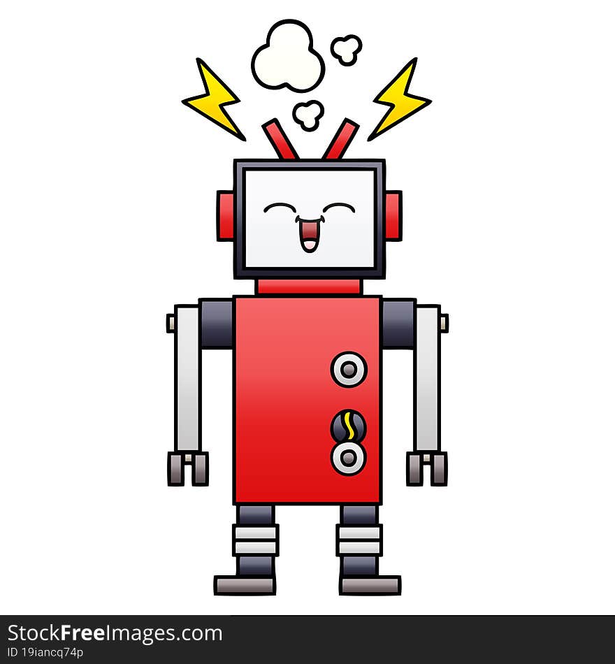 Gradient Shaded Cartoon Robot