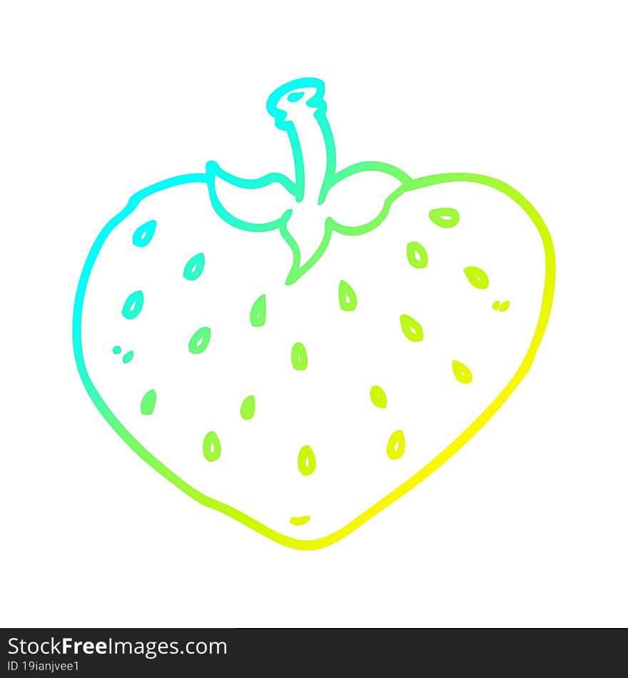 Cold Gradient Line Drawing Cartoon Strawberry