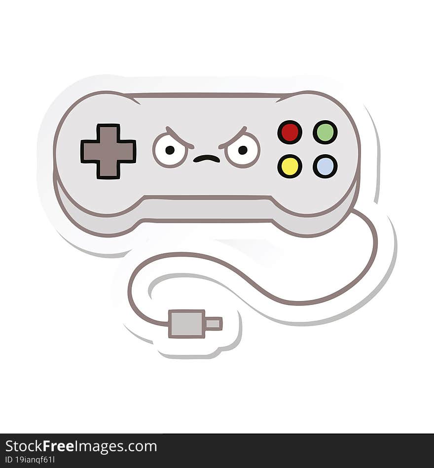 sticker of a cute cartoon game controller