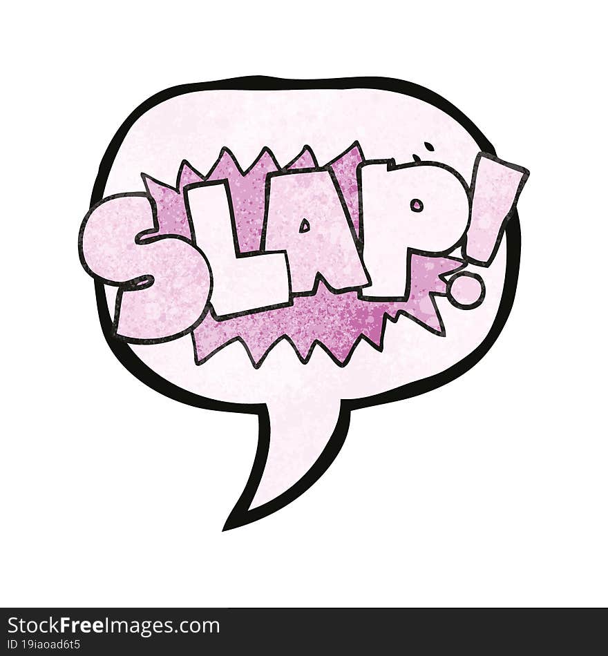 speech bubble textured cartoon slap symbol