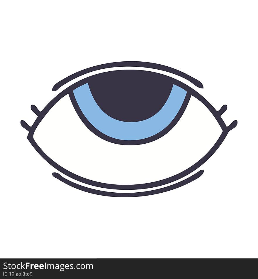 cute cartoon of a eye looking up. cute cartoon of a eye looking up