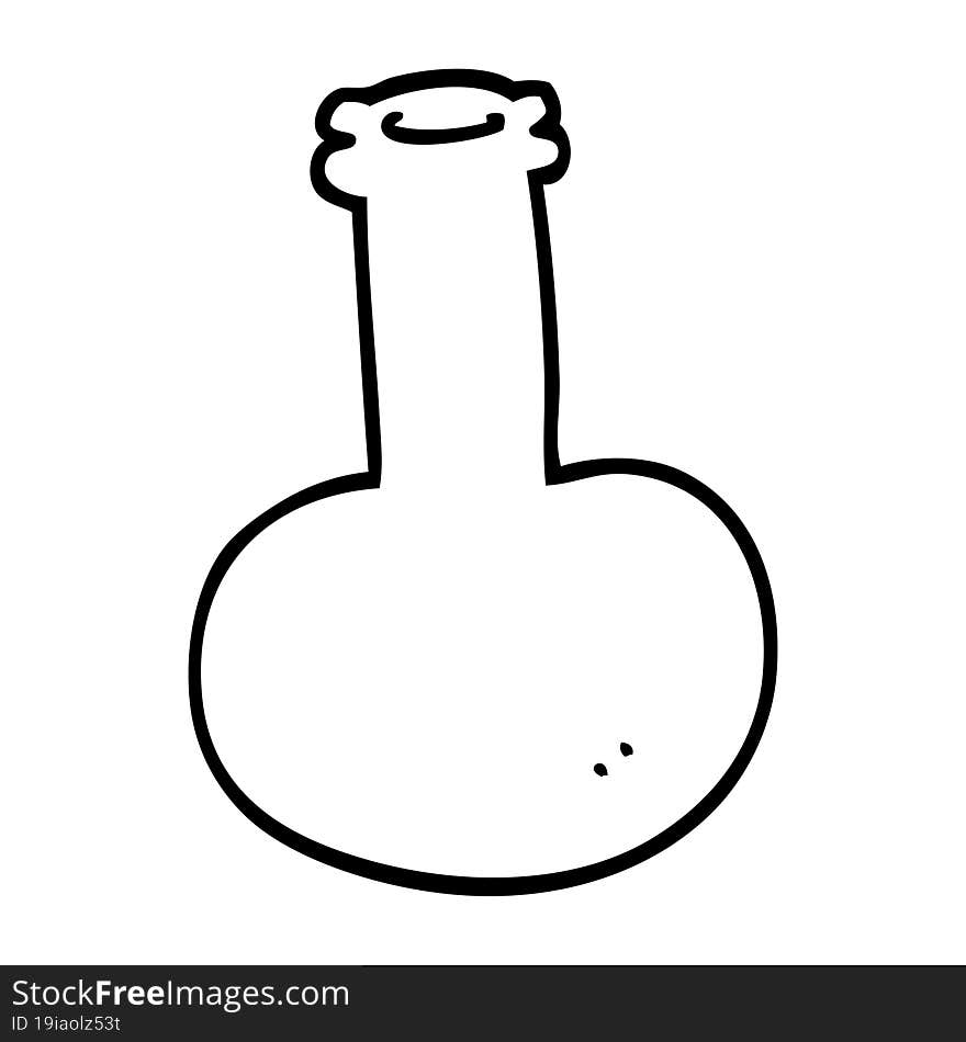 Line Drawing Cartoon Of A Glass Bottle