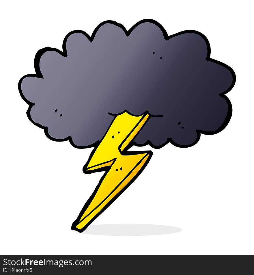 Cartoon Lightning Bolt And Cloud