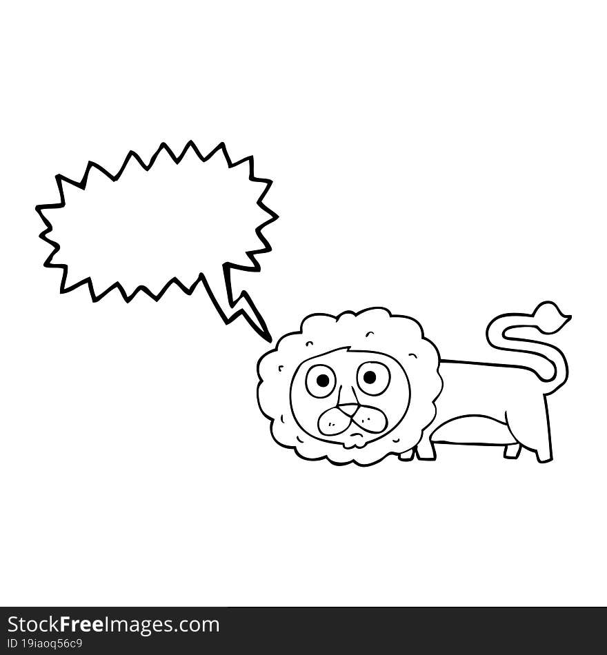 speech bubble cartoon lion