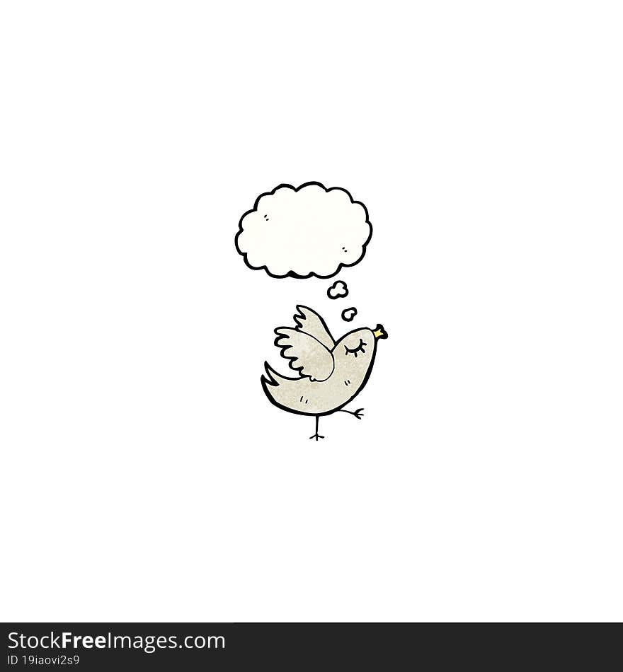 Cartoon Bird With Thought Bubble