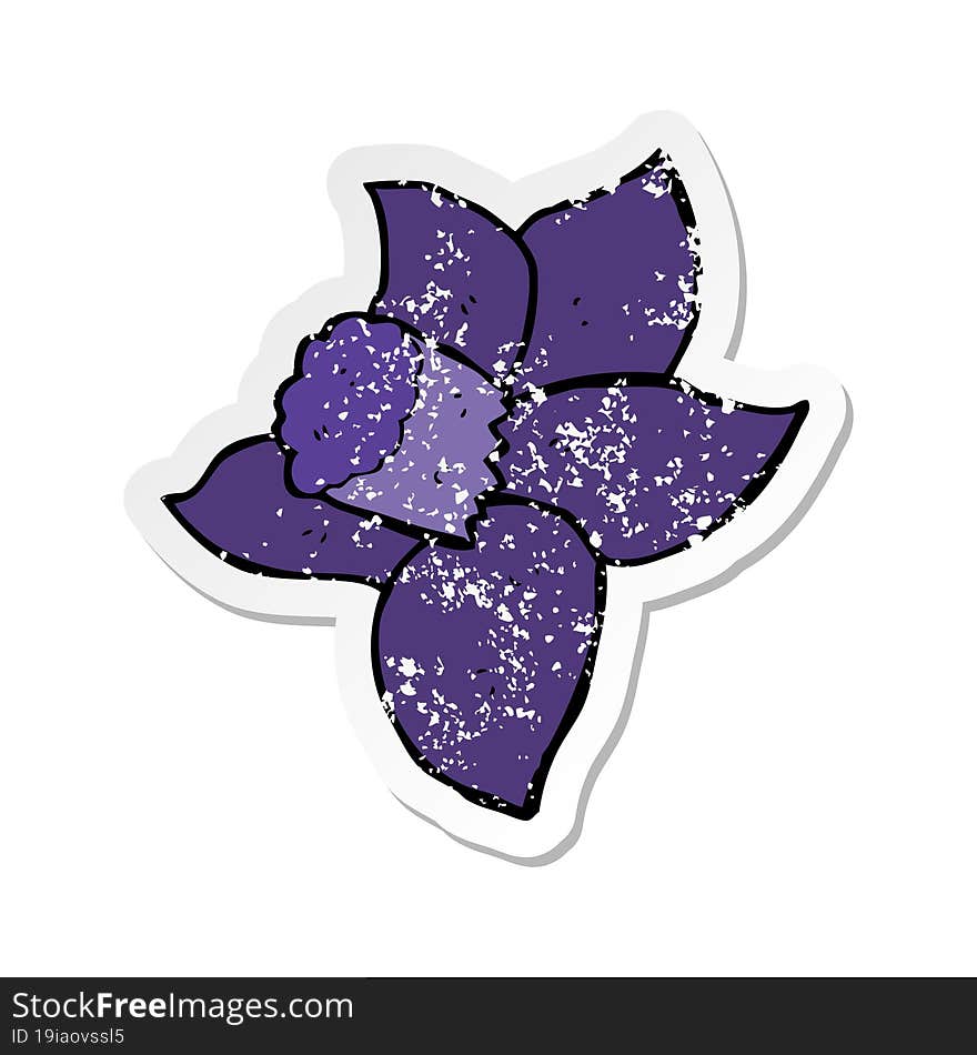 Retro Distressed Sticker Of A Cartoon Flower