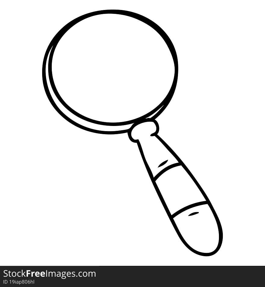 line drawing doodle of a magnifying glass