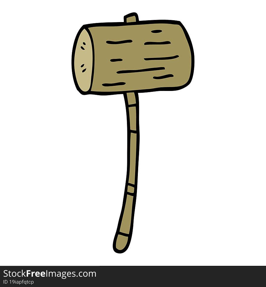 Cartoon Doodle Wood Mallet