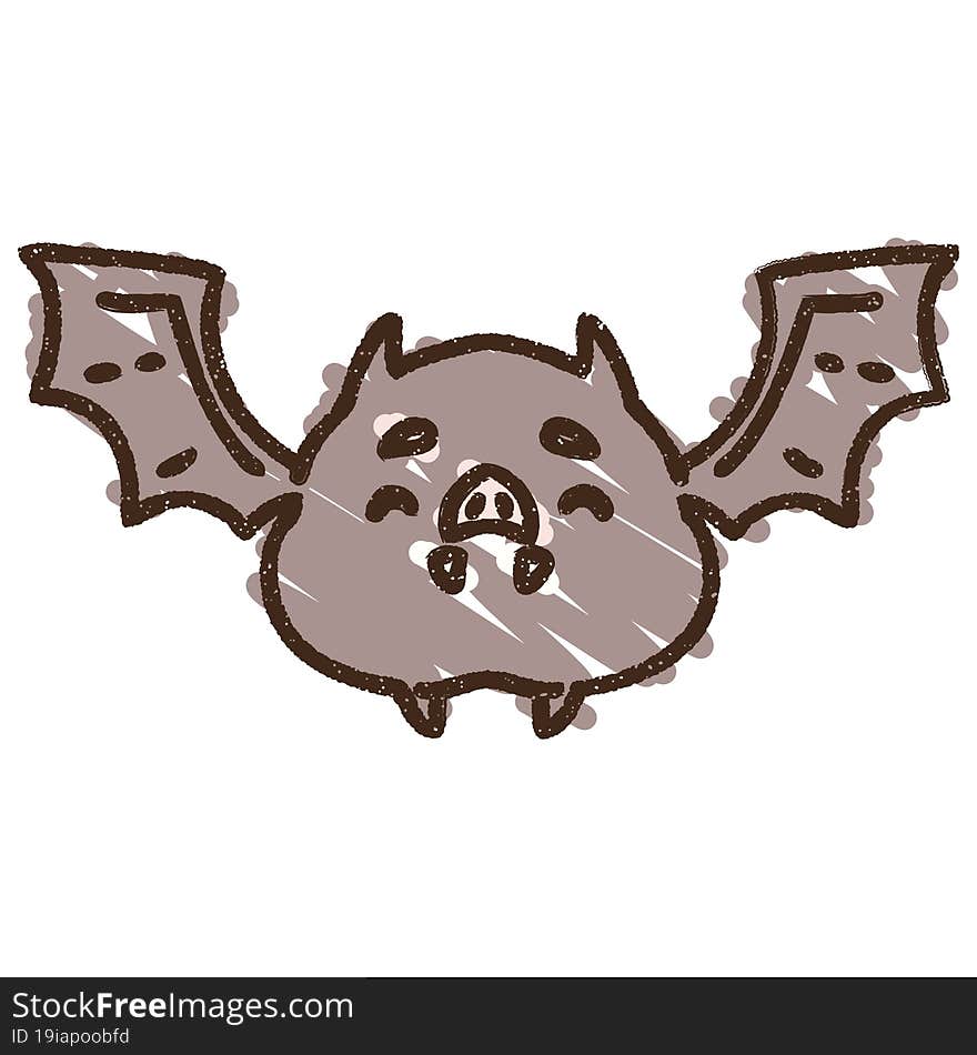 Halloween Bat Chalk Drawing