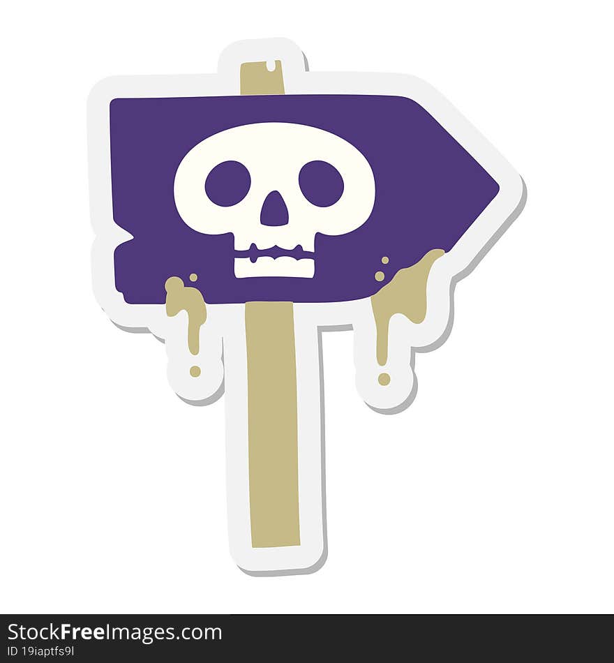 spooky halloween sign post sticker