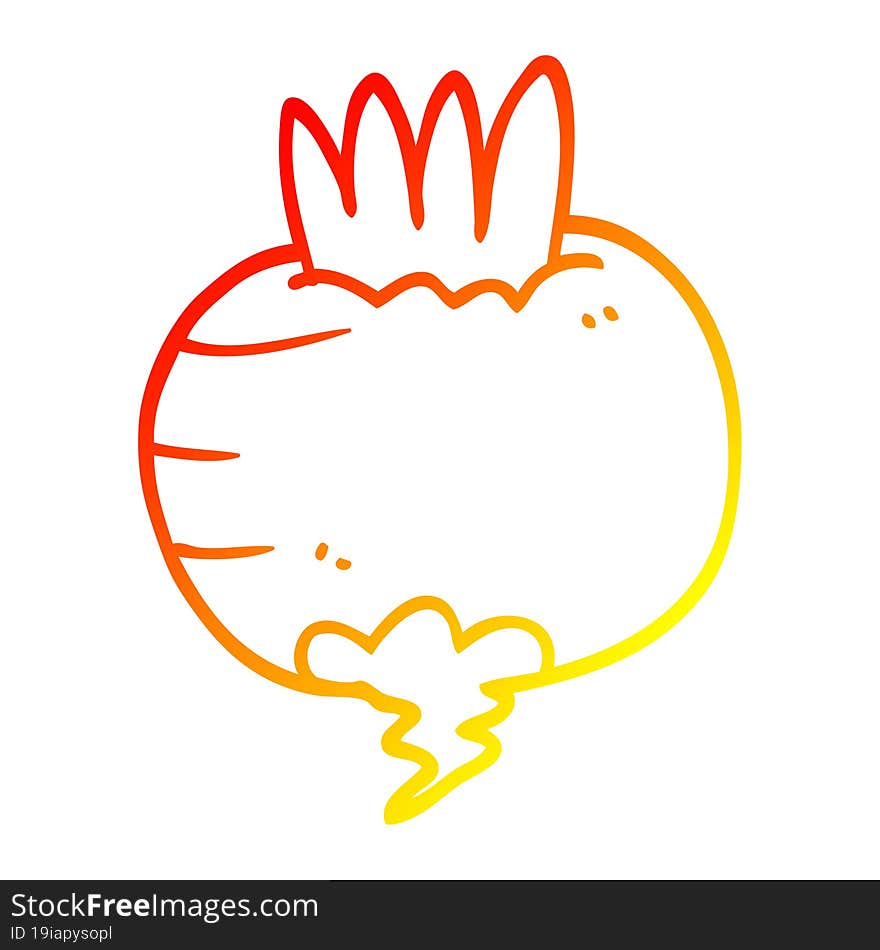 warm gradient line drawing of a cartoon swede