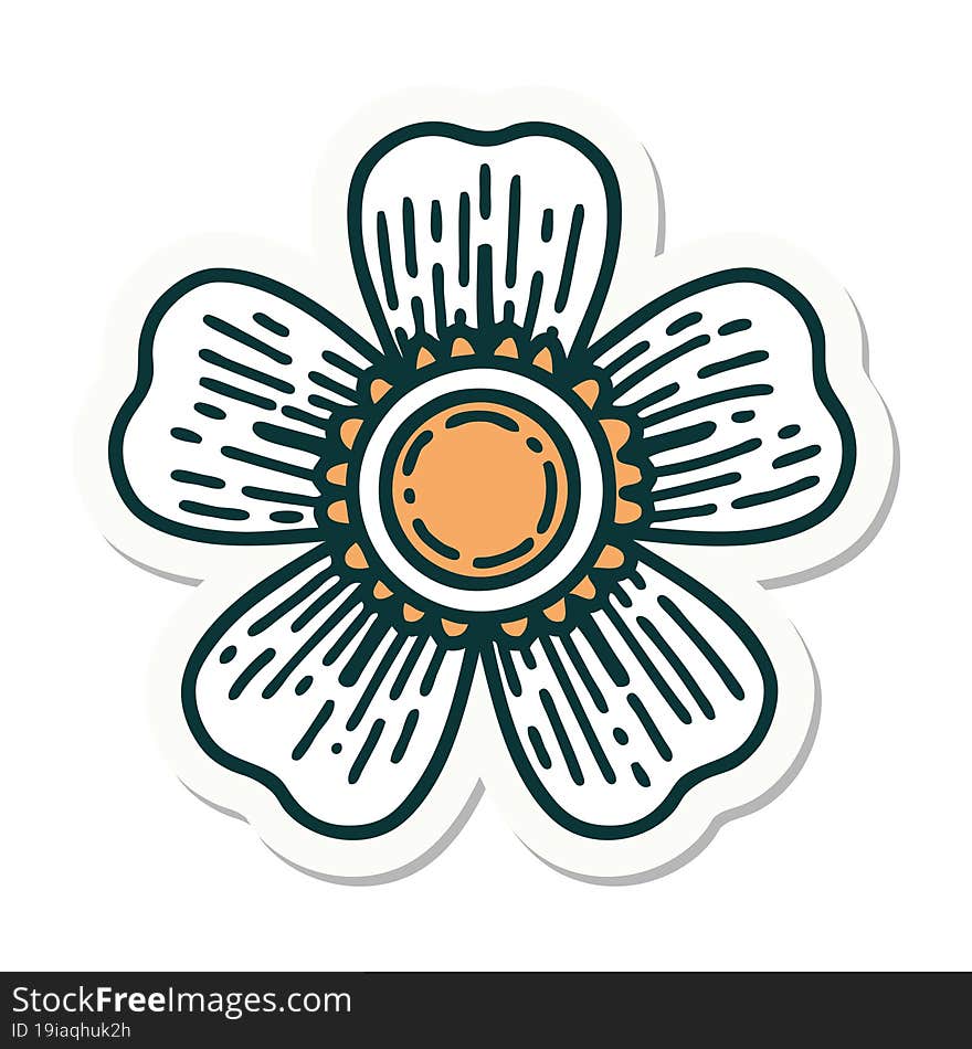 tattoo style sticker of a flower