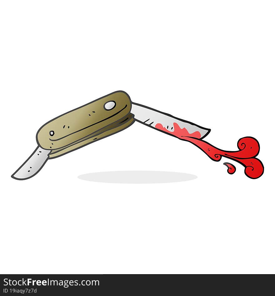 cartoon bloody folding knife