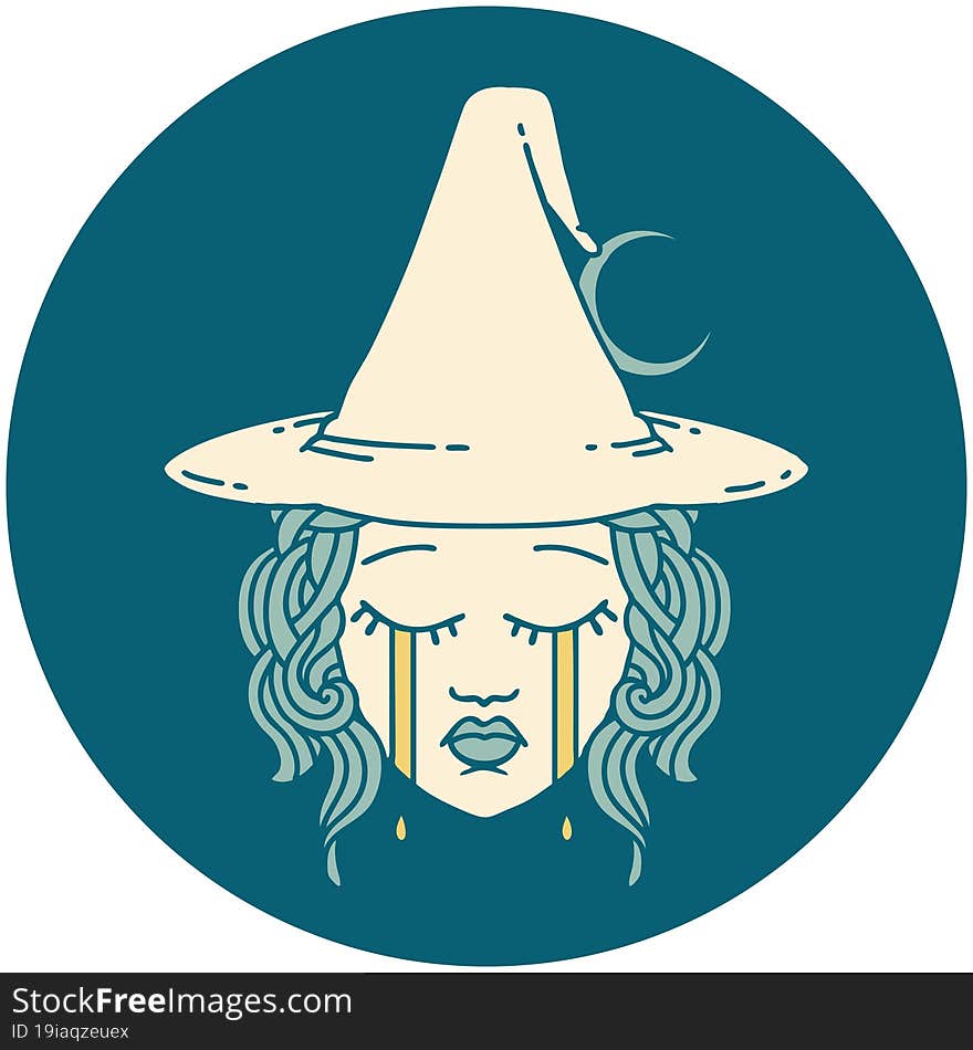 Crying Human Witch Character Icon