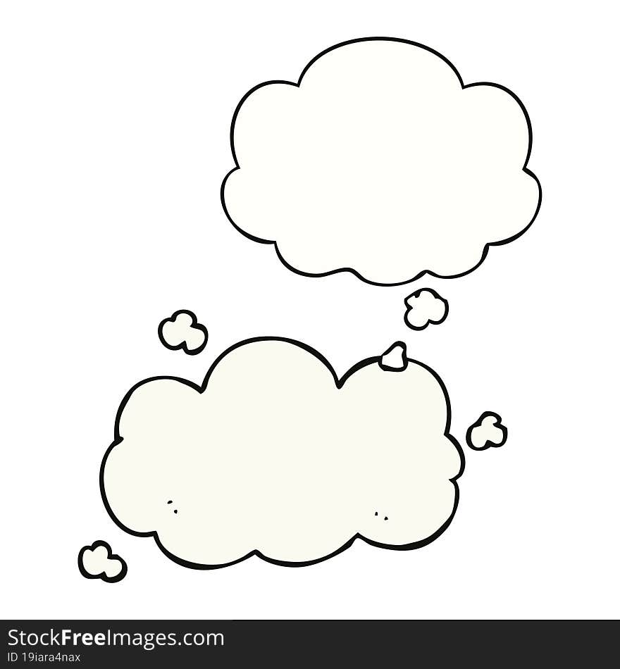 cartoon cloud and thought bubble