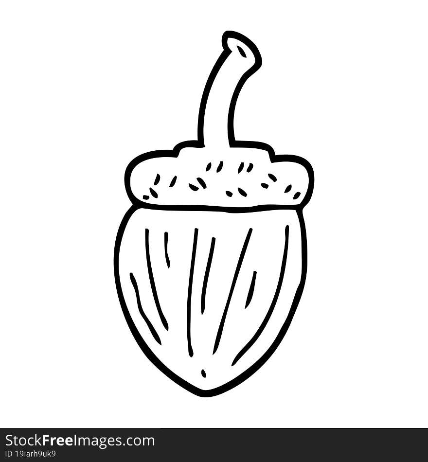 line drawing cartoon acorn