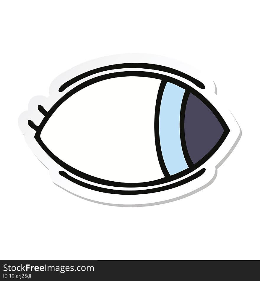 Sticker Of A Cute Cartoon Eye Looking To One Side