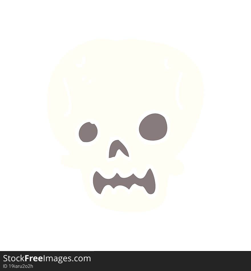 cartoon doodle halloween skull