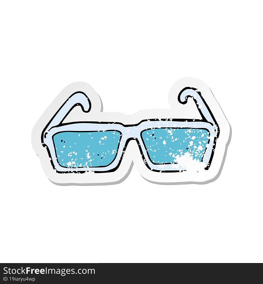 retro distressed sticker of a cartoon spectacles