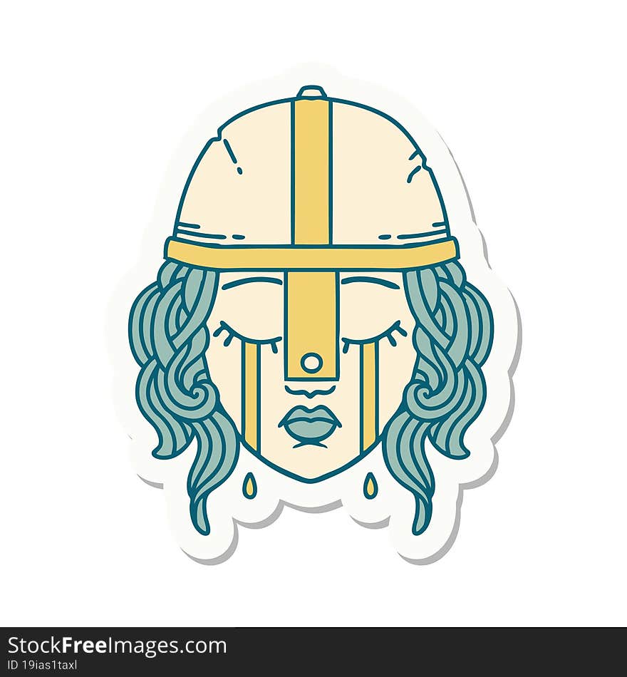 Crying Human Fighter Sticker